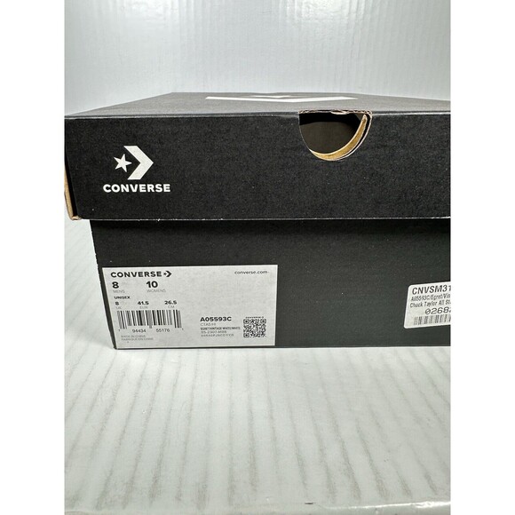 Size 8 Mens Converse Chuck Taylor All Star Leather HIGH TOP OFF White A05593C - Picture 9 of 9